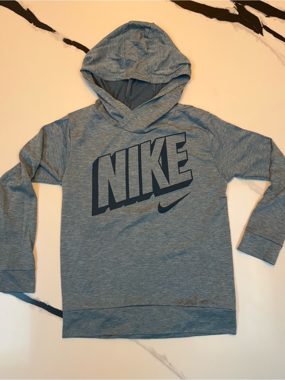 Nike Dri-FIT Kids Blue Heather Lightweight Performance Hoodie Size XS